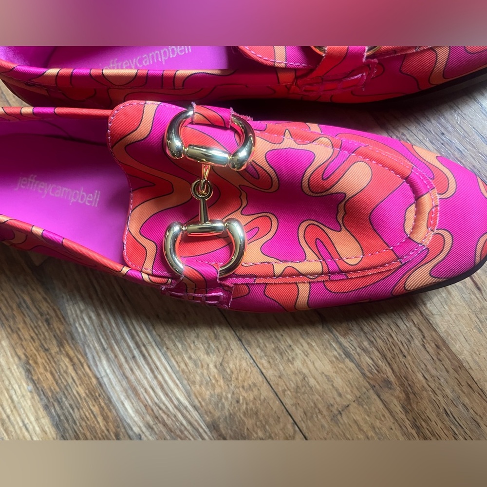 Jeffrey Campbell Vibrant Pink and Orange Loafers - Picture 3 of 7